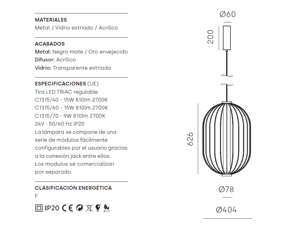 Lámpara de techo en varias medidas Pepo de Aromas - 12