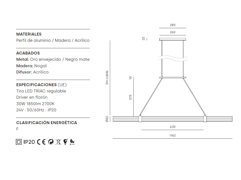 Lámpara de techo Niro de Aromas del campo - 5