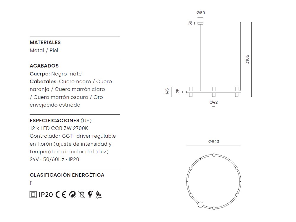 Lámpara de techo Tura Circle de Aromas del campo - 5