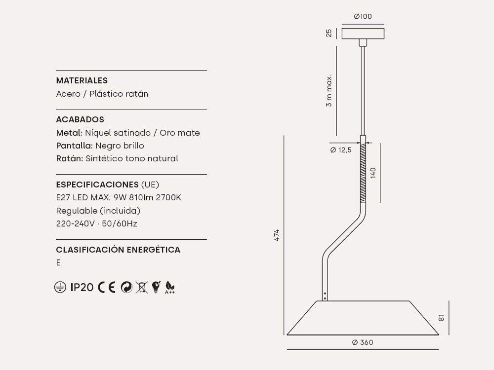 Lámpara de techo Aider de Aromas del campo - 3