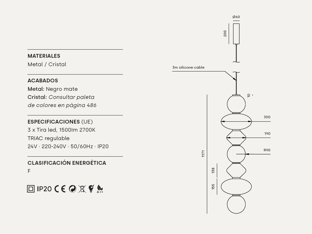 Lámpara de techo Mapi Vertical artesanal de Aromas del campo - 3