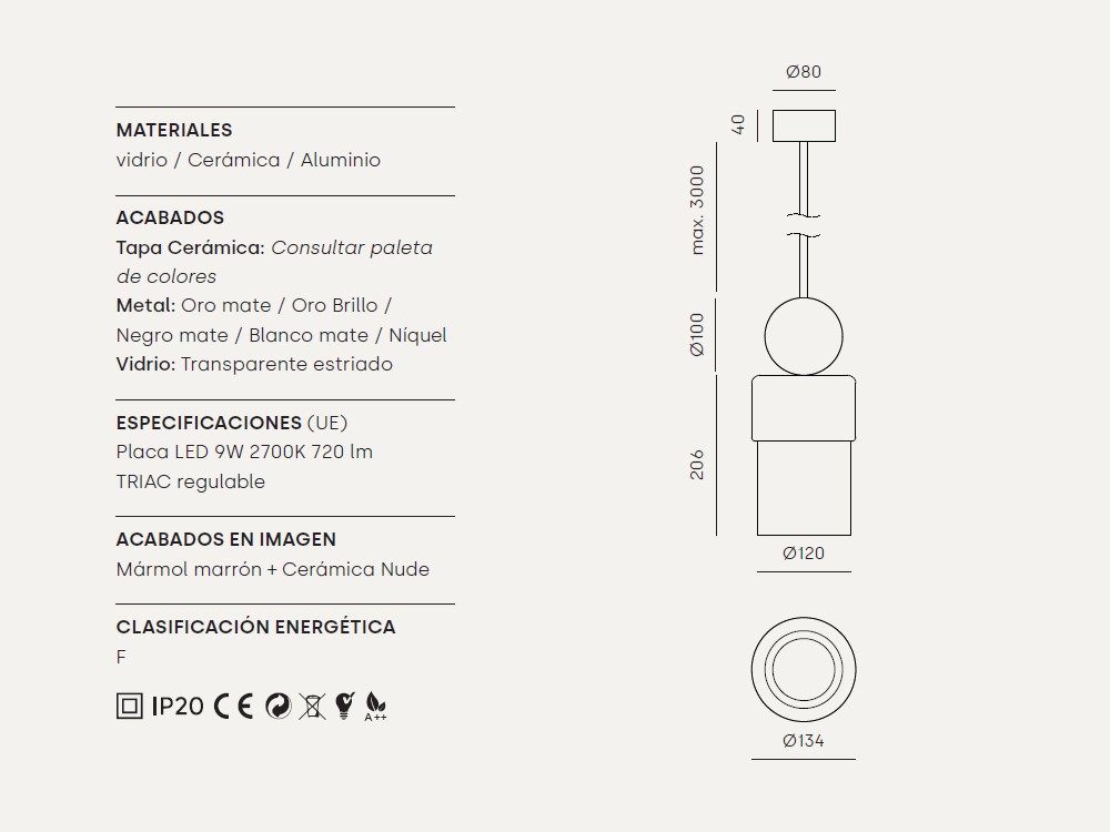 Lámpara de techo Glamm de Aromas - 3