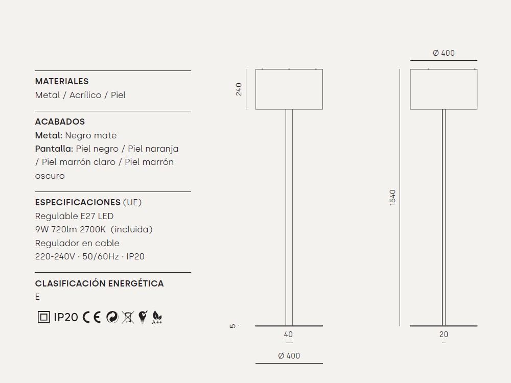 Lámpara de pie Rems