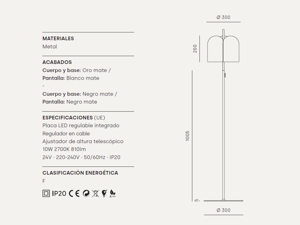 Lámpara de pie Oket de Aromas del campo - 4
