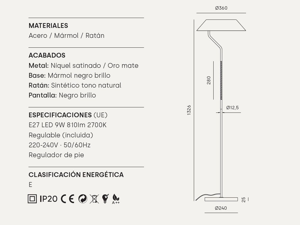 Lámpara de pie Aider de Aromas del campo  - 3