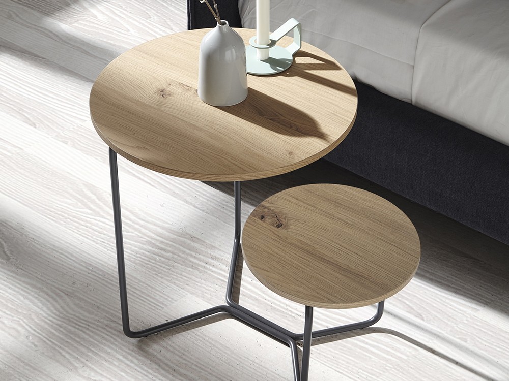 Mesita de noche redonda a dos alturas Loft Mobenia - 7