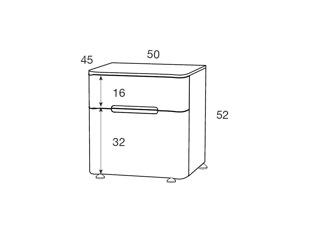 Mesita de noche con dos cajones Surf en acabado laminado Mobenia - 8