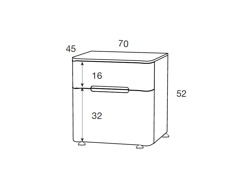 Mesita de noche con dos cajones Surf en acabado laminado Mobenia - 9