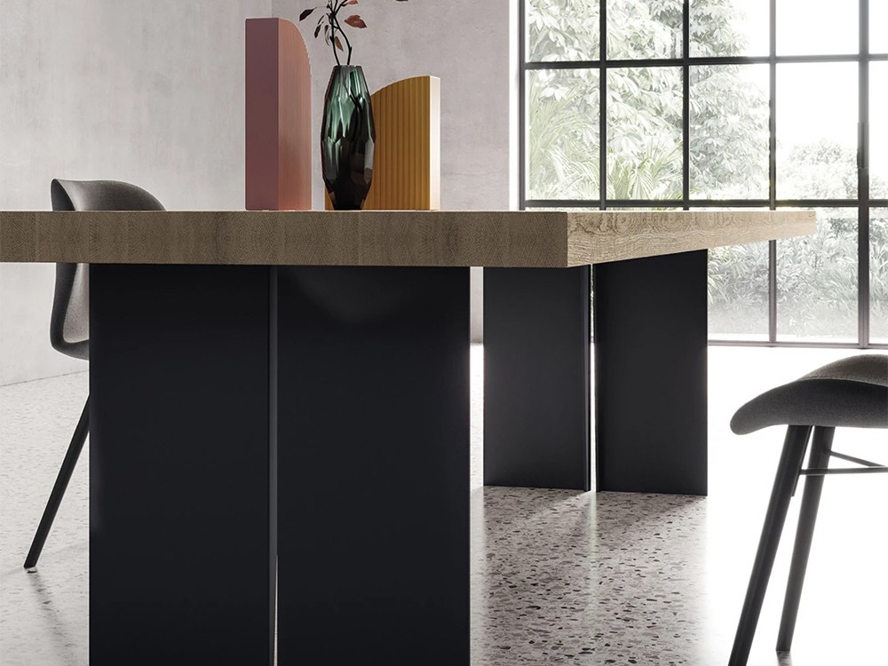 Mesa fija de comedor con sobre de roble M2 Stylo Devina Nais - 4