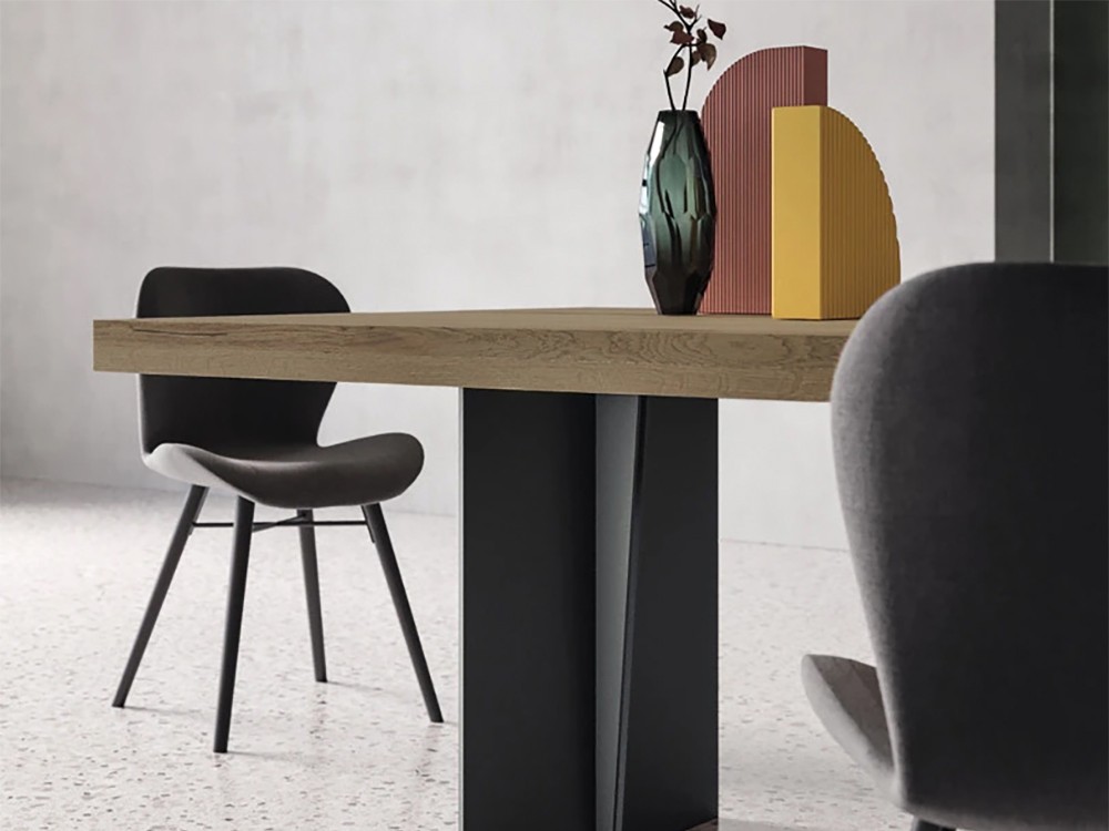 Mesa fija de comedor con sobre de roble M2 Stylo Devina Nais - 5