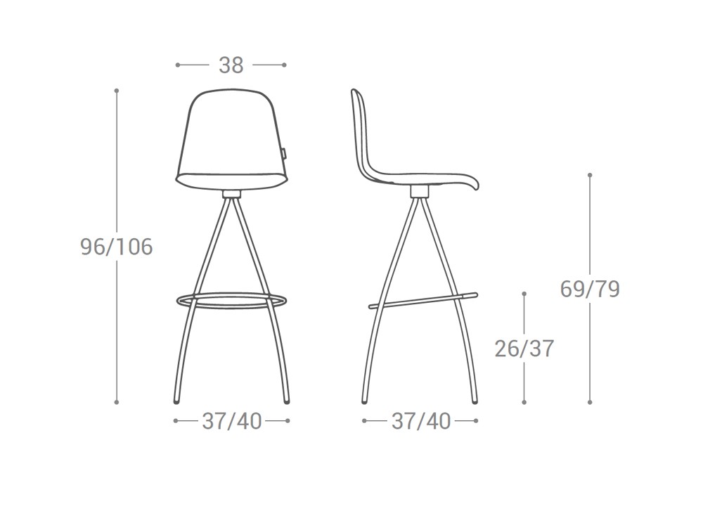 Taburete giratorio Totem Tessuto tapizado de Cancio - 7