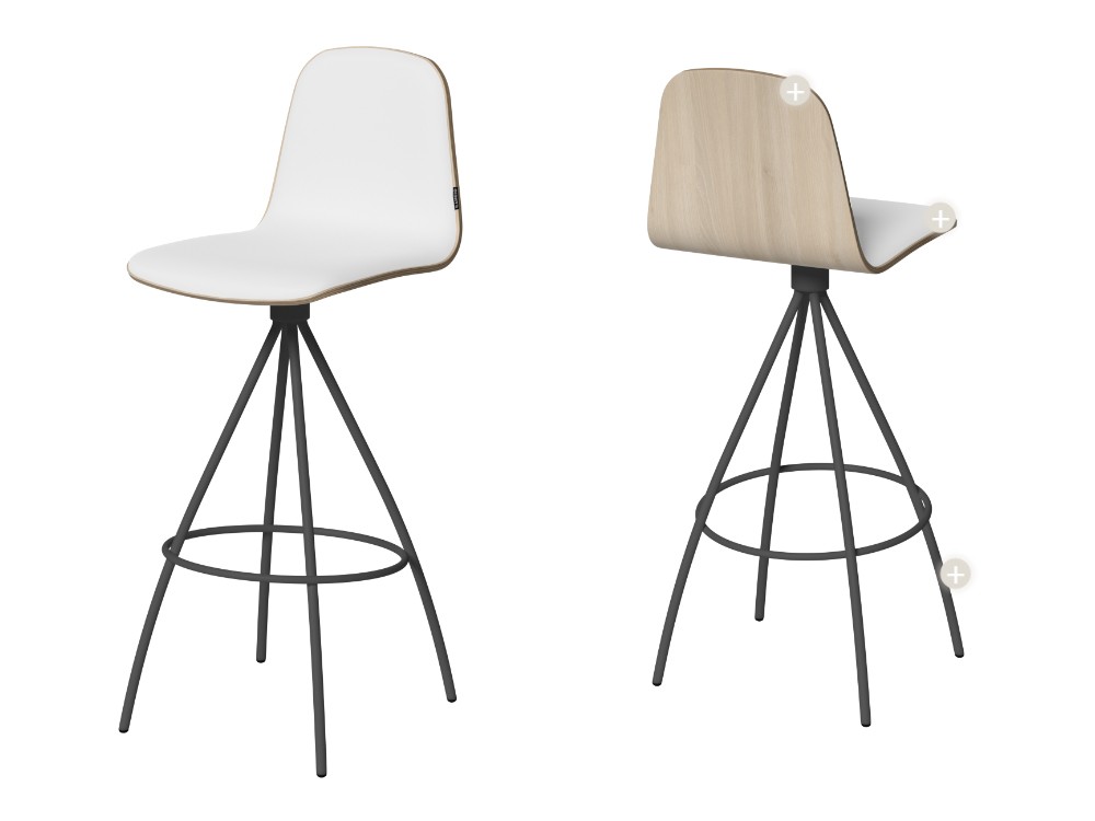 Taburete giratorio Totem Tessuto tapizado de Cancio - 3