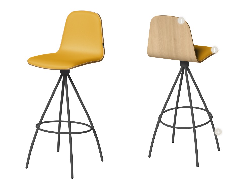 Taburete giratorio Totem Tessuto tapizado de Cancio - 2