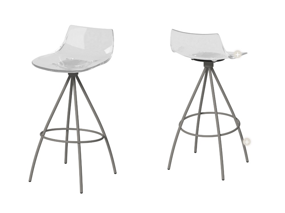 Taburete de cocina giratorio Río de policarbonato Cancio - 3