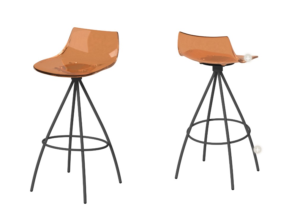 Taburete de cocina giratorio Río de policarbonato Cancio - 2