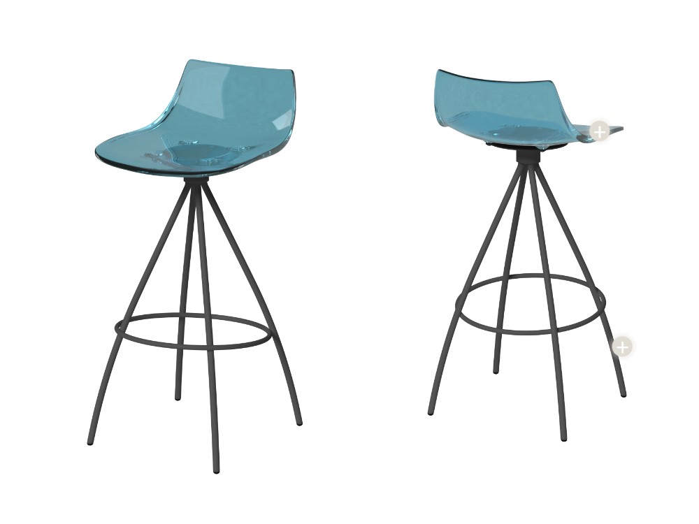 Taburete de cocina giratorio Río de policarbonato Cancio - 4