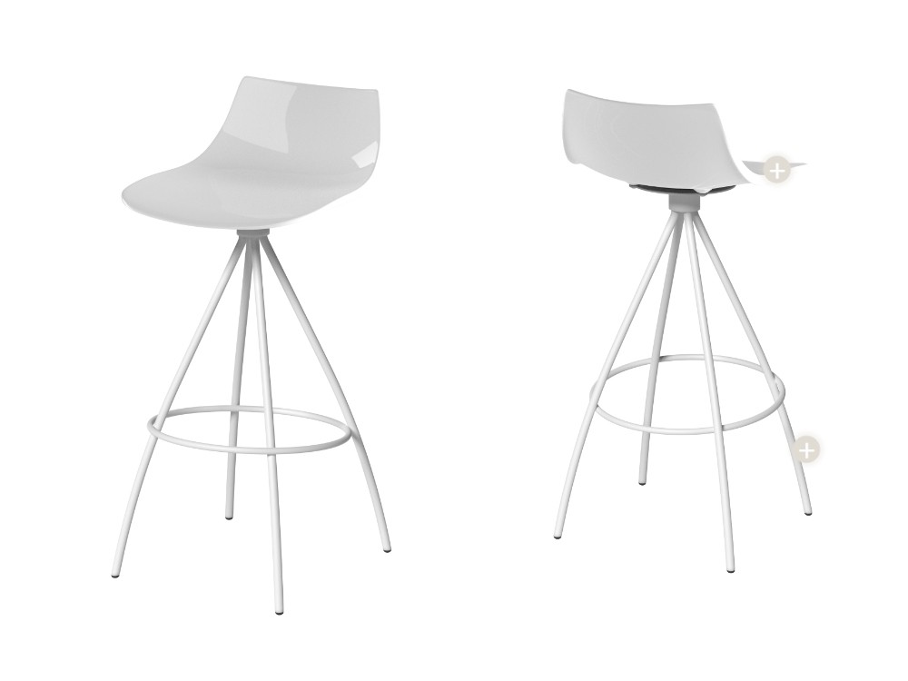 Taburete de cocina giratorio Río de policarbonato Cancio - 5