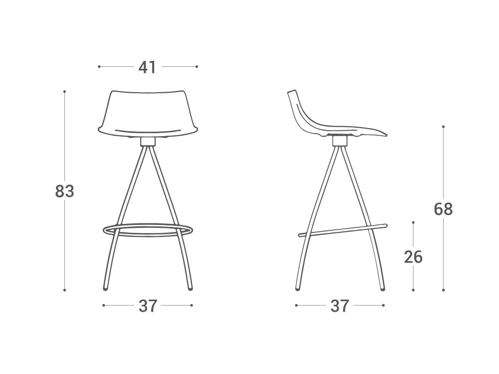 Taburete de cocina giratorio Río de policarbonato Cancio - 7