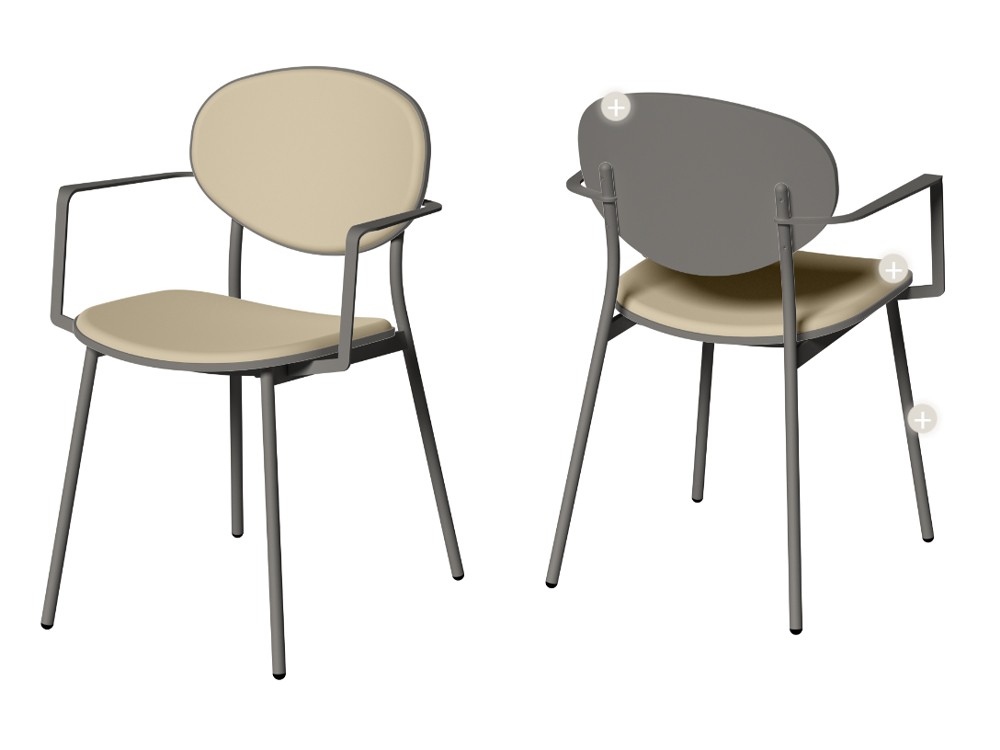 Silla Way con brazos Tessuto Cancio