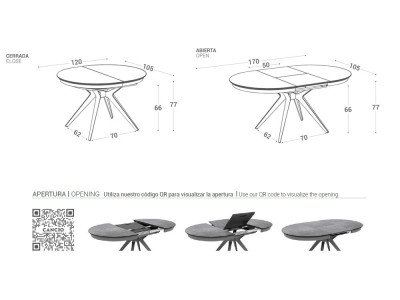 Mesa ovalada extensible Sfera Dekton Cancio - 12