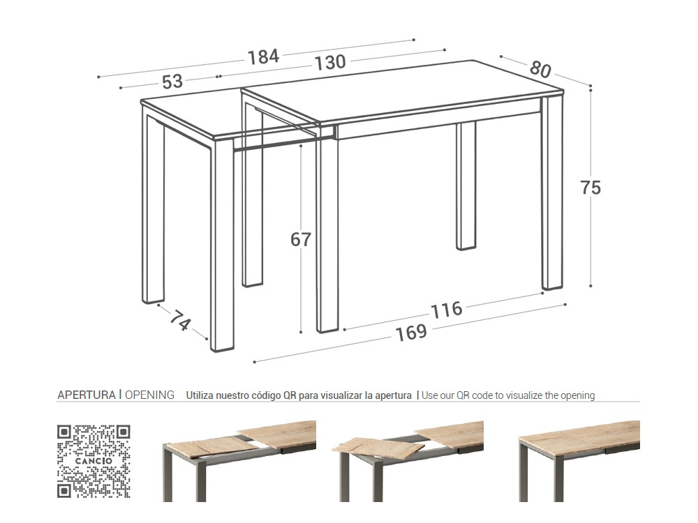 Mesa de cocina extensible Puzzle Porcelánico de Cancio - 7