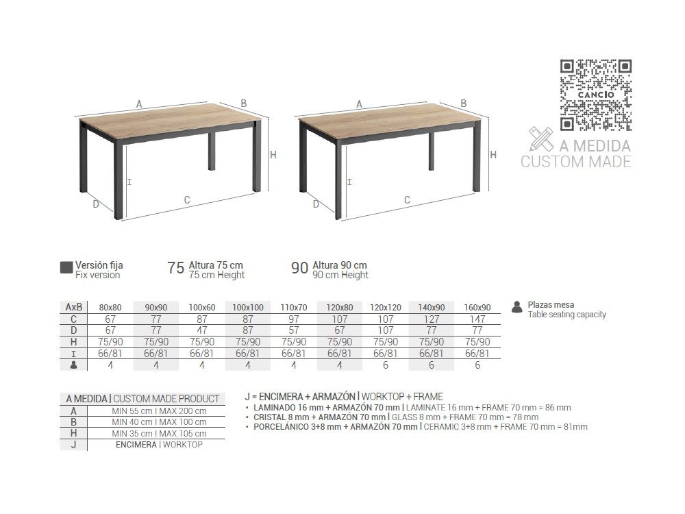 Mesa Alta de cocina Multiplus Cristal Hexa de Cancio - 4