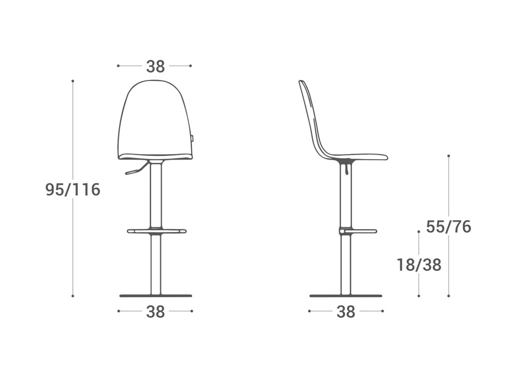 Taburete de cocina elevable Play tapizado de Cancio - 5