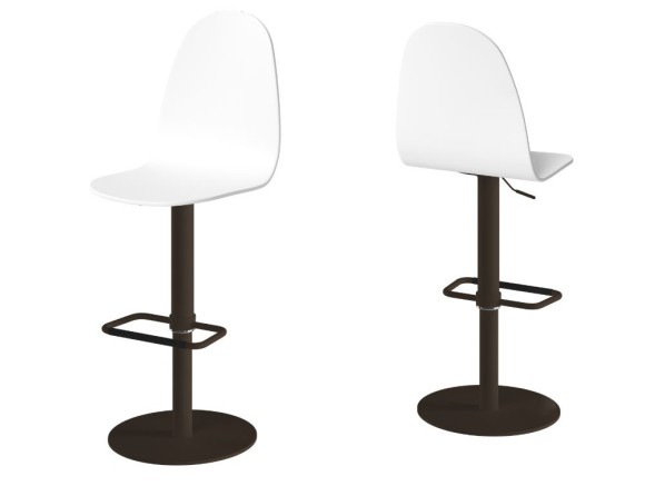 Taburete elevable Play con asiento de madera lacada de Cancio - 1