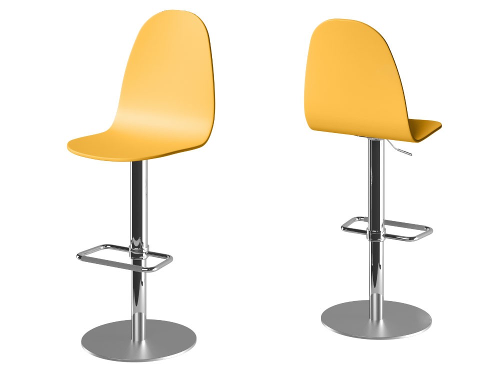 Taburete elevable Play con asiento de madera lacada de Cancio - 3