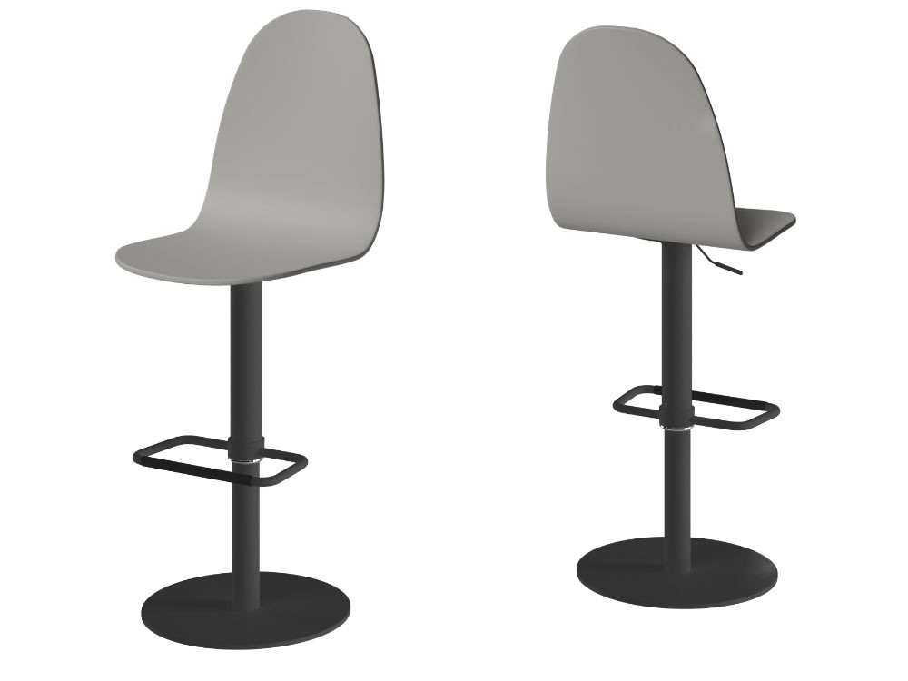 Taburete elevable Play con asiento de madera lacada de Cancio - 4