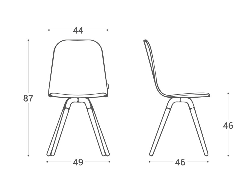 Silla de diseño nórdico Nuba tapizada de Cancio - 4