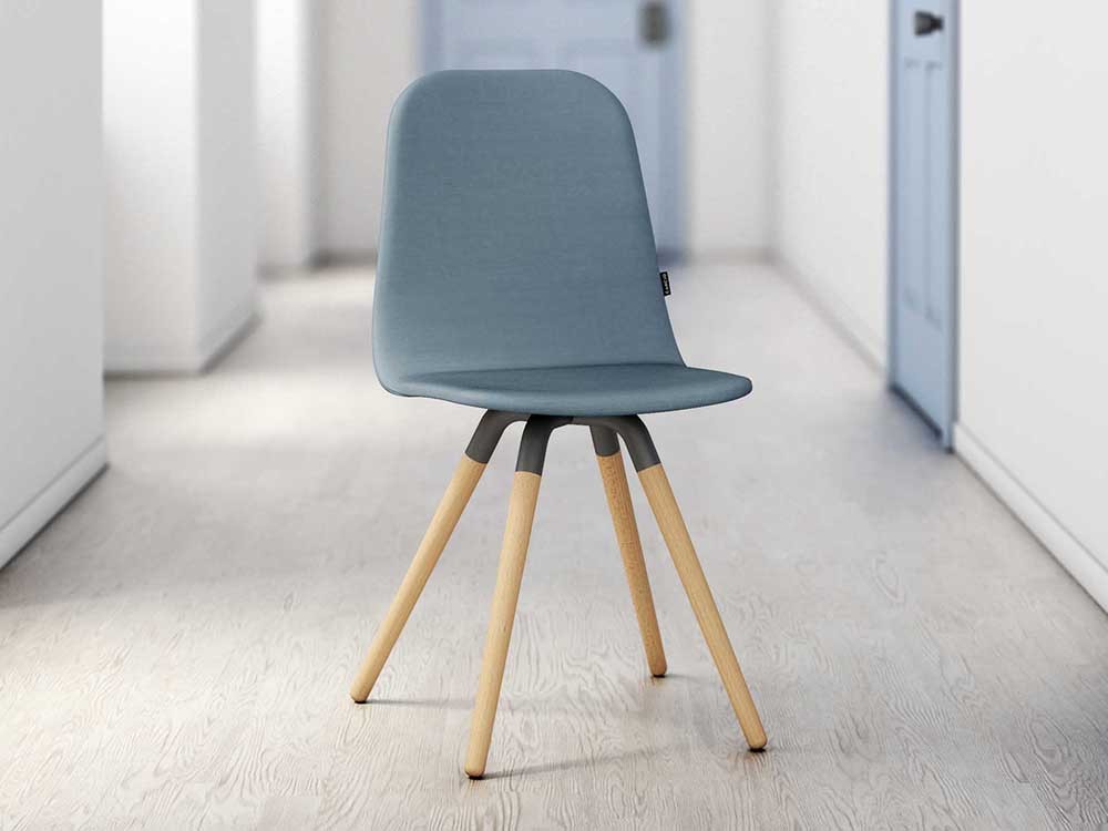 Silla de diseño nórdico Nuba tapizada de Cancio - 2