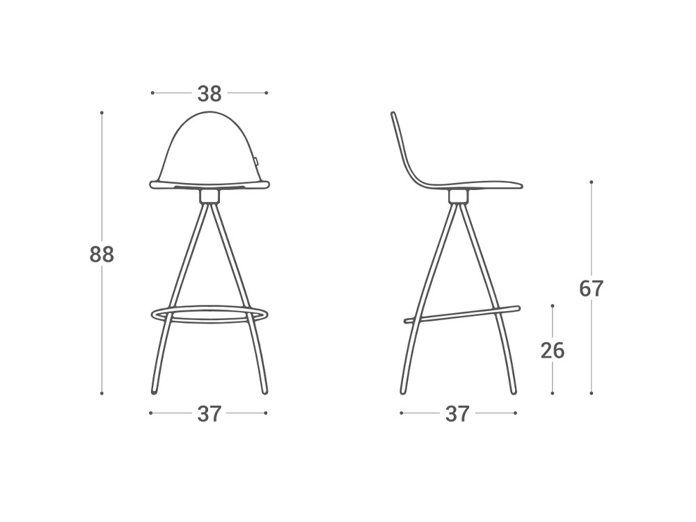 Taburete giratorio tapizado Petris de Cancio - 3