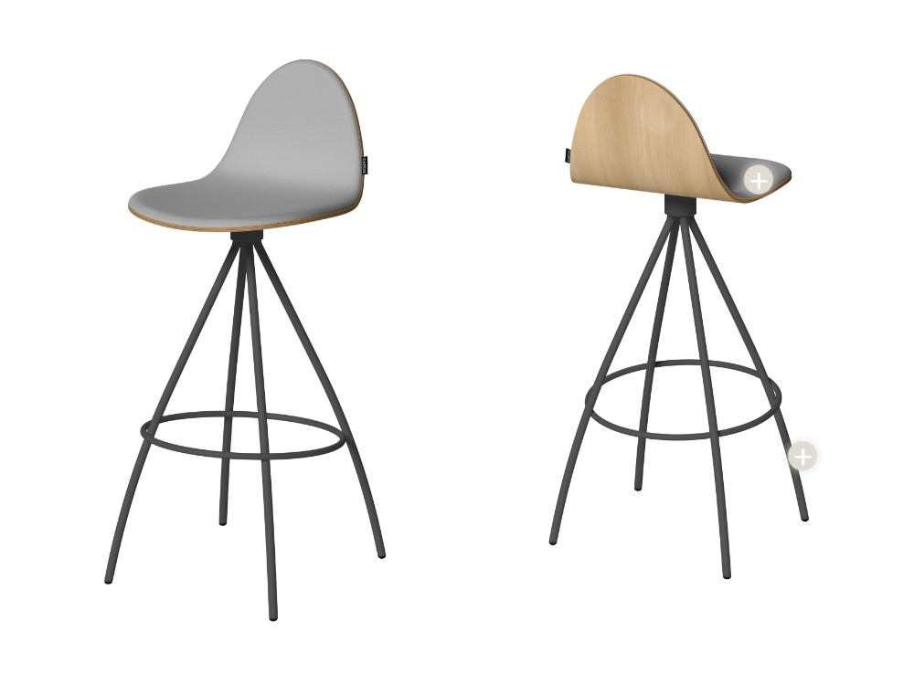 Taburete giratorio Petris Tessuto