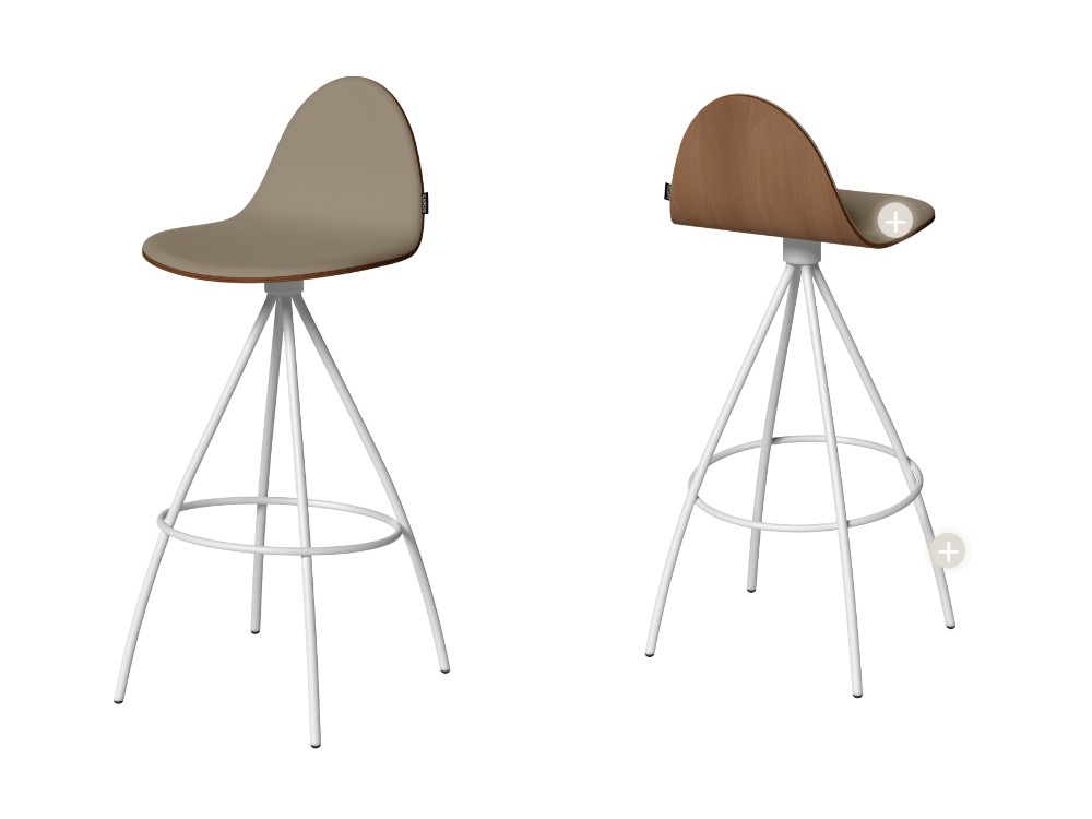 Taburete giratorio Petris Tessuto