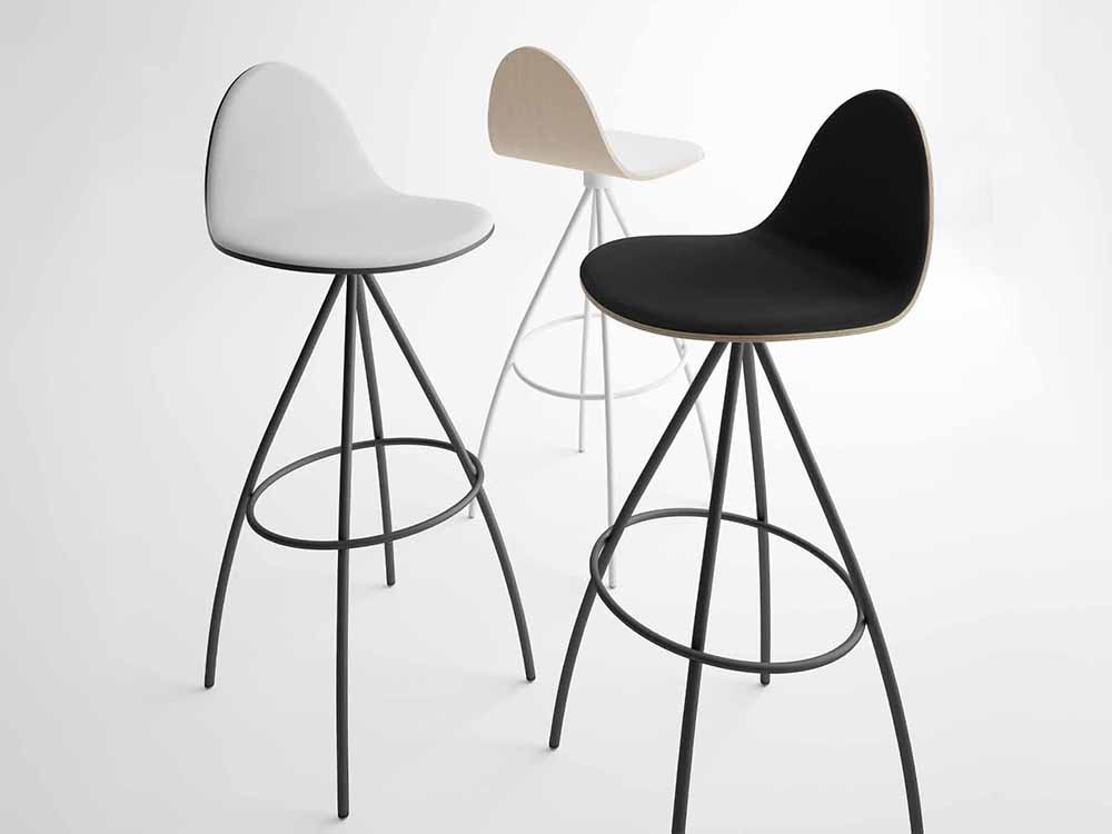 Taburete giratorio Petris Tessuto