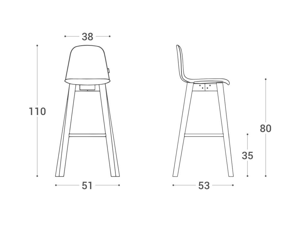 Taburete de madera lacada Dolce de Cancio - 5