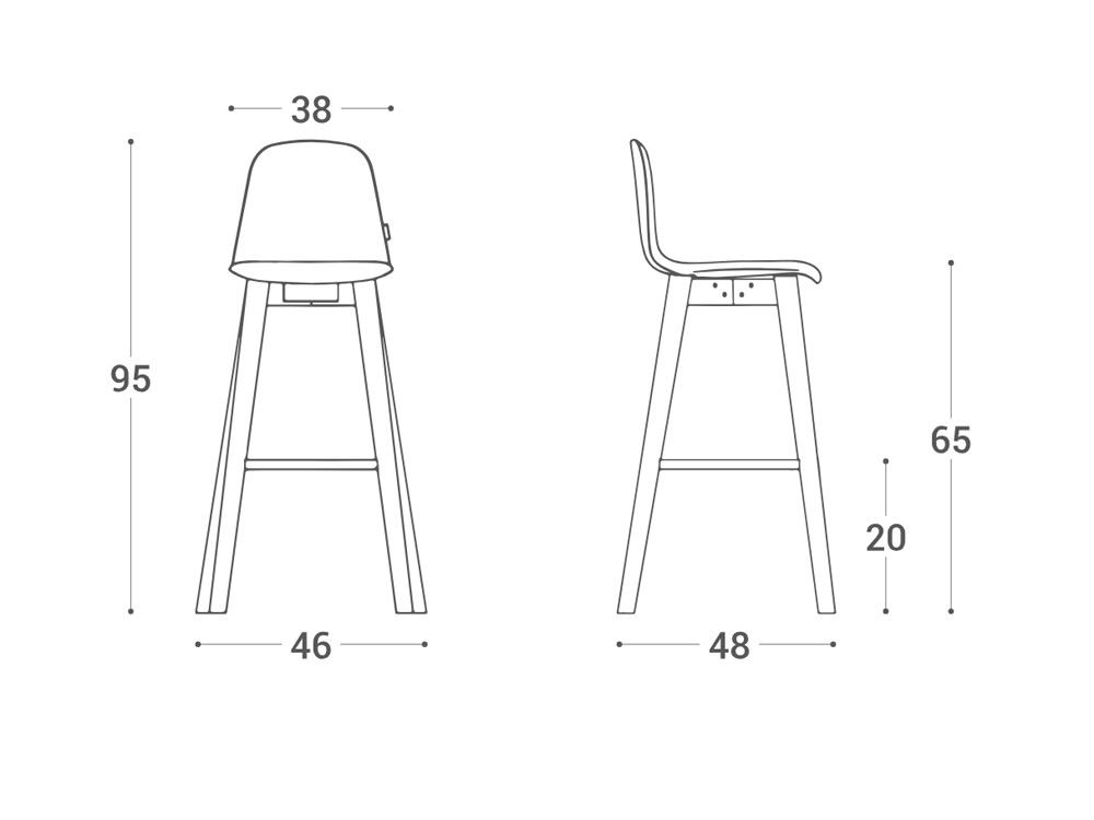 Taburete alto de cocina o bar Dolce Tessuto de Cancio - 6