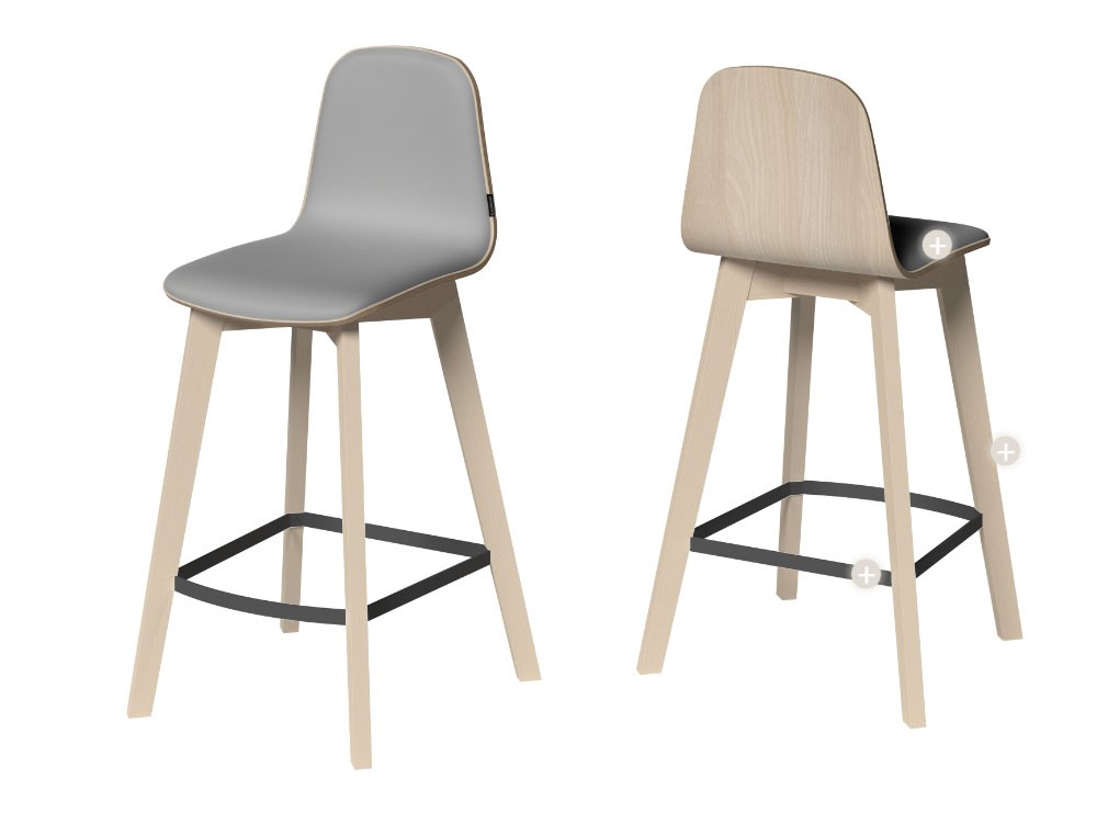 Taburete alto de cocina o bar Dolce Tessuto de Cancio - 2