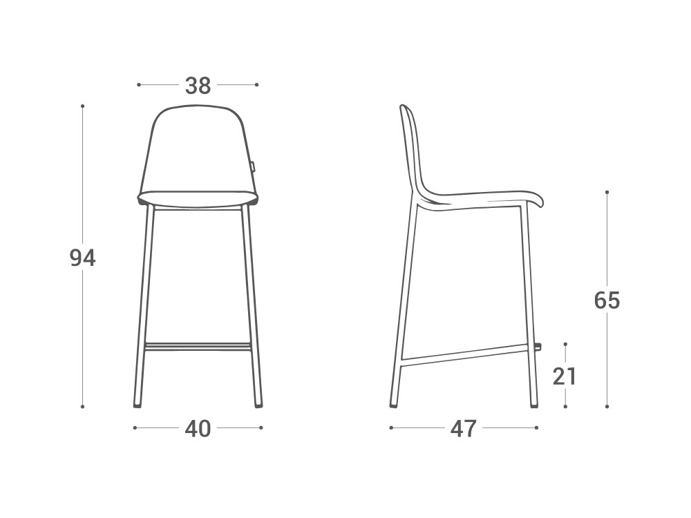 Taburete alto de cocina Moly Tessuto de Cancio - 5