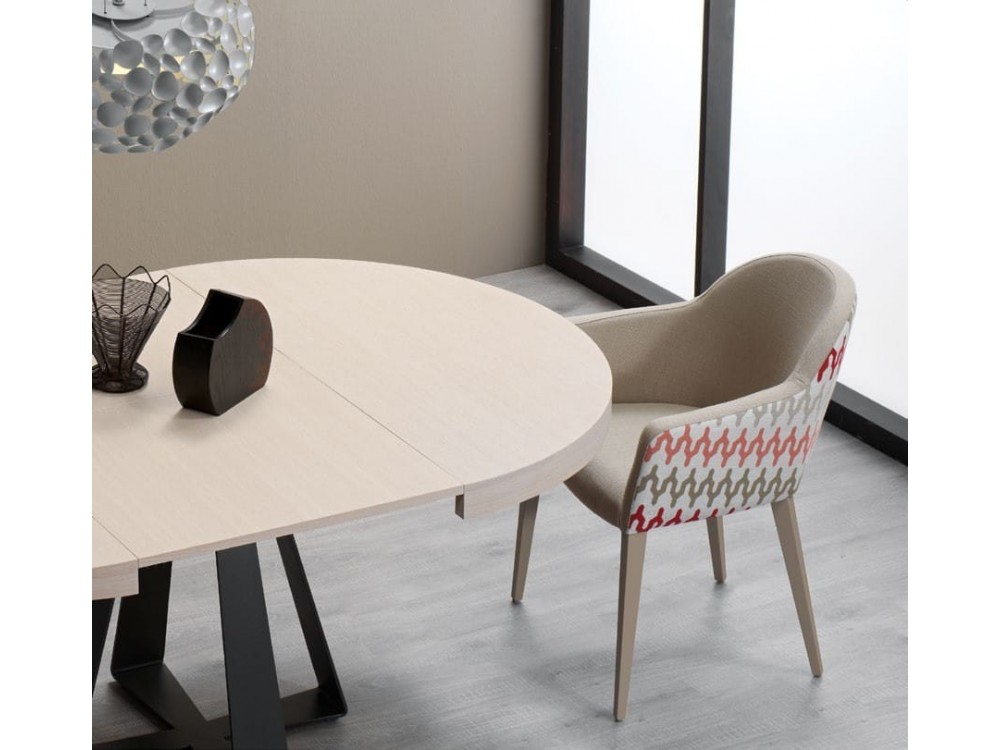 Mesa redonda de comedor extensible Aura