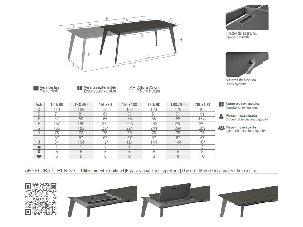 Mesa extensible Infinity porcelánico de Cancio - 9