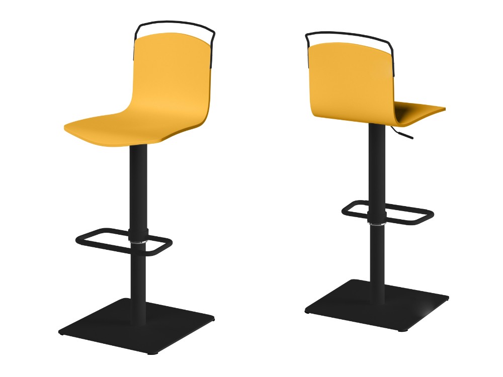 Taburete elevable giratorio Win de madera lacada Cancio - 3