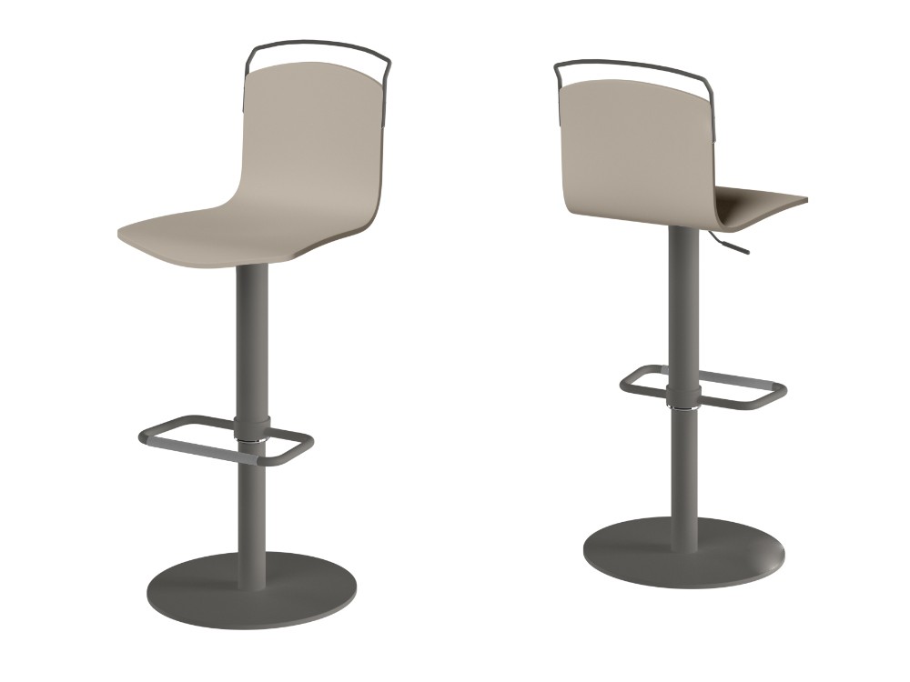 Taburete elevable giratorio Win de madera lacada Cancio - 2