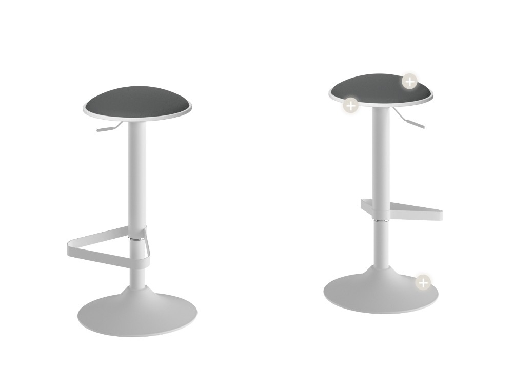 Taburete elevable Disco Tapizado de Cancio - 4