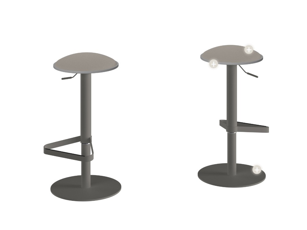 Taburete elevable Disco Tapizado de Cancio - 6