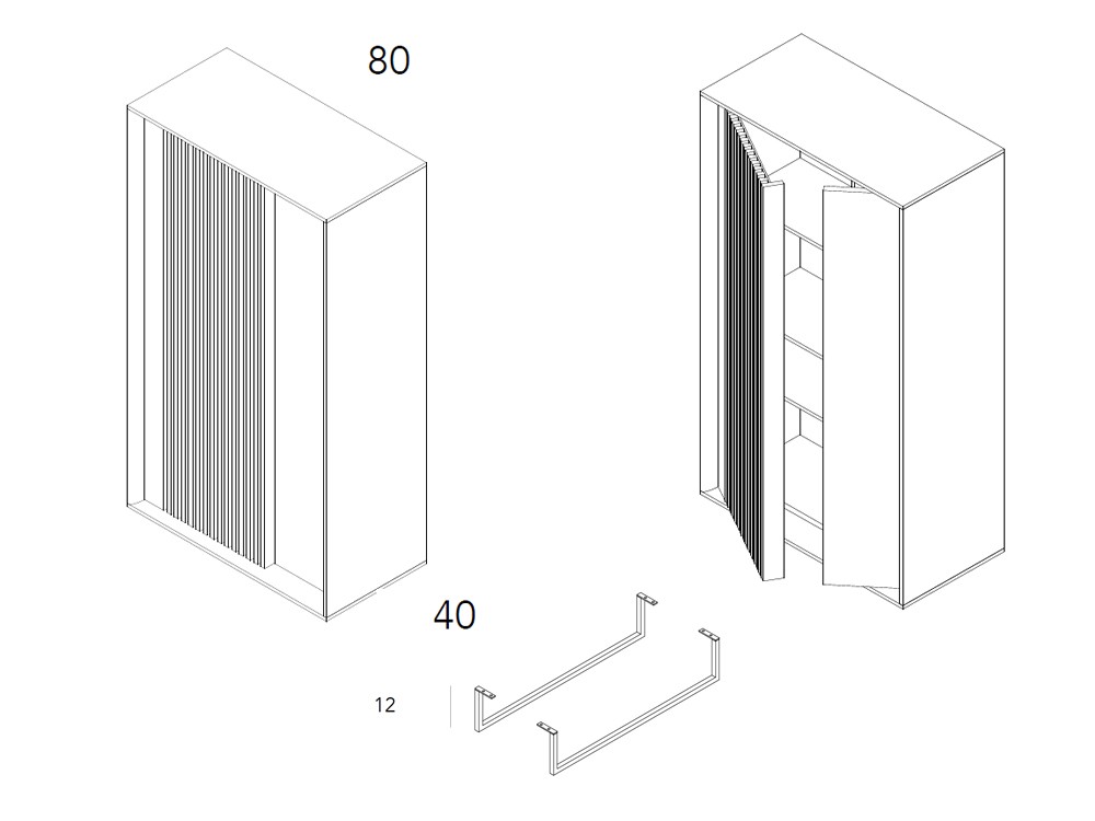 Aparador alto Listones con luz led Ideas 726 A.Brito - 5