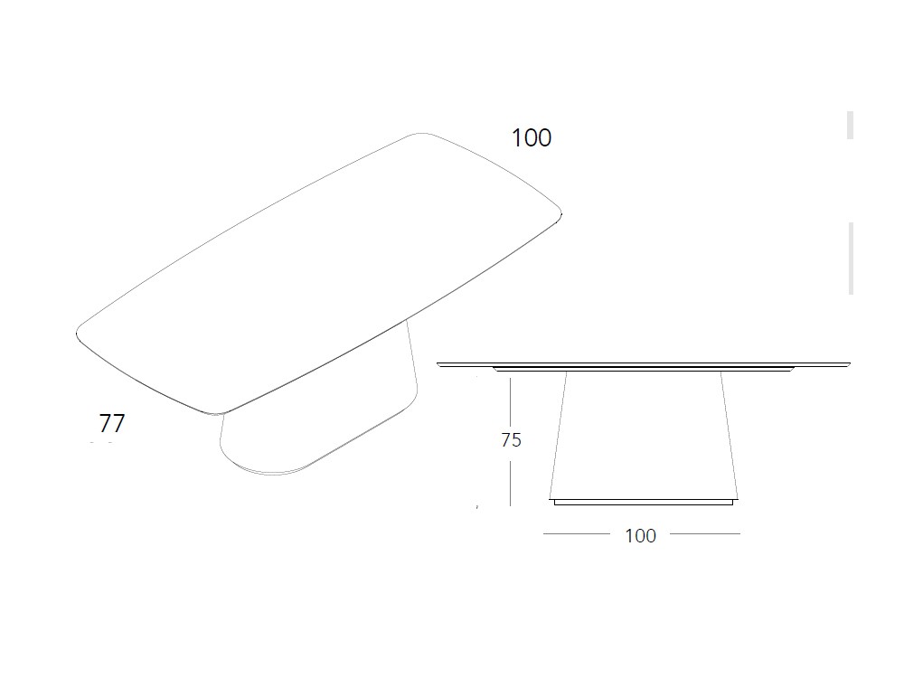 Mesa fija de comedor XV en chapa natural de A. Brito - 4