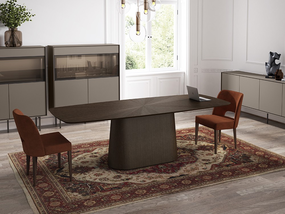 Mesa fija de comedor XV en chapa natural de A. Brito - 1