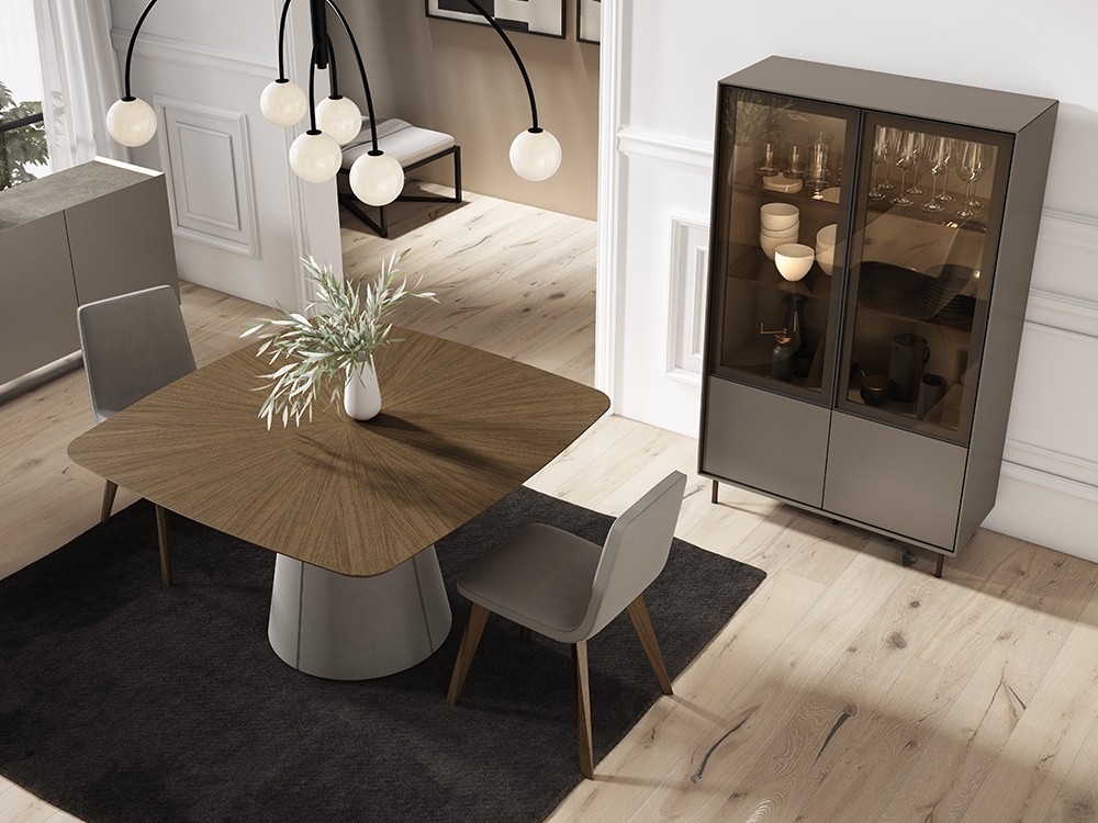 Mesa cuadrada fija de comedor XVII Madera de A. Brito - 2